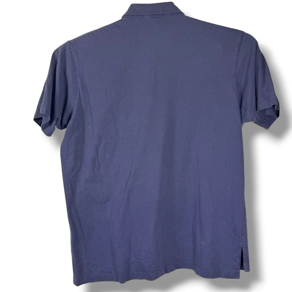 Vintage Polo Ralph Lauren Polo Shirt Mens XXL Blue Solid Cotton Pocket Classic